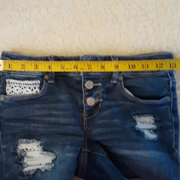 Mudd Girls Sz 10 Button Fly Distressed Denim Adjustable Waist Girls Shorts - Picture 9 of 11